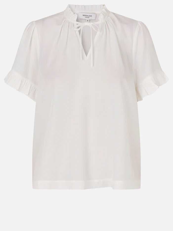 Blouse with ruffles - new white
