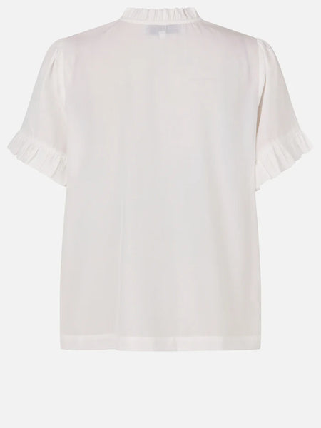 Blouse with ruffles - new white