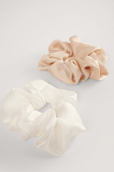 Double Pack Shiny Satin Scrunchies