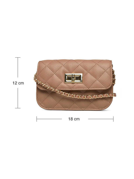 RBSanya Small Quilted Belt Bag - Beige
