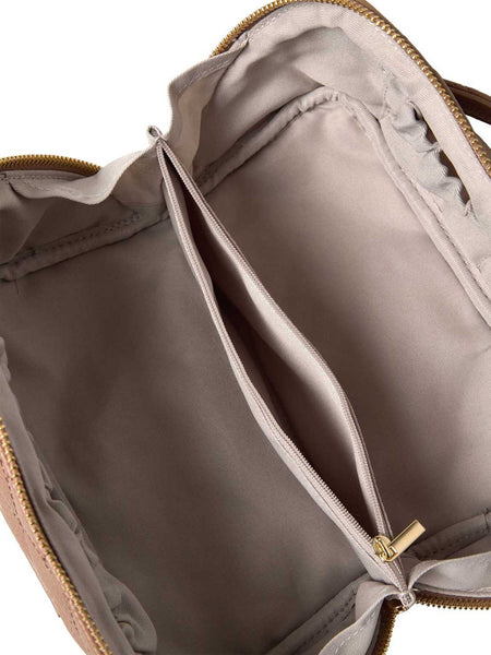 RBSanya Quilted Small Cosmetics Case - delicate camel gold