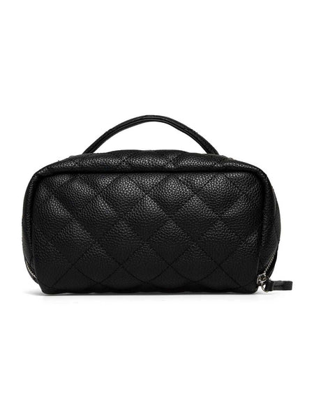 RBSanya Quilted Small Cosmetics Case - black silver