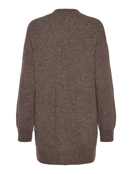 Tinker Wool Blend Long sleeve V-neck Cardigan -Brown Grey