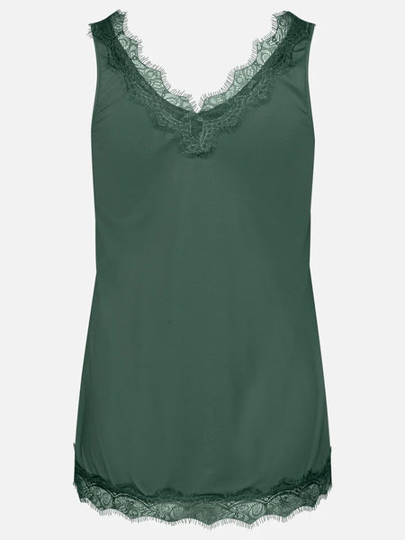 V-neck lace top - Forest