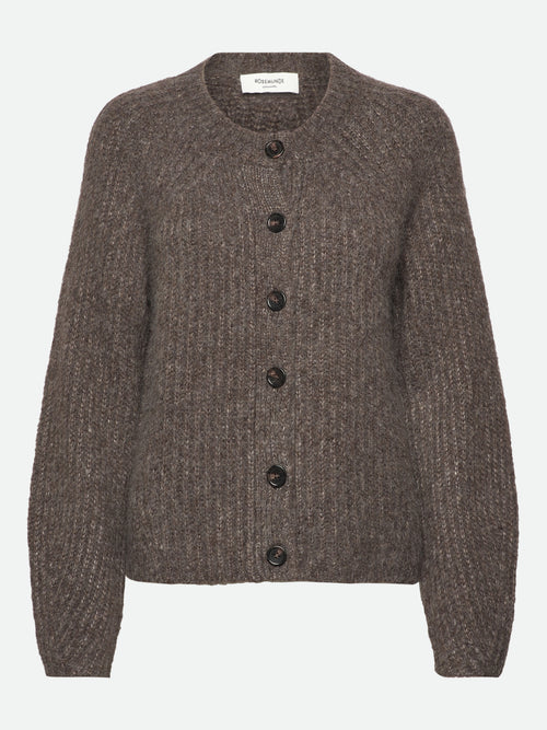 RWTulip Wool Blend LS O-neck Rib Knit Cardigan