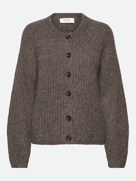 RWTulip Wool Blend LS O-neck Rib Knit Cardigan