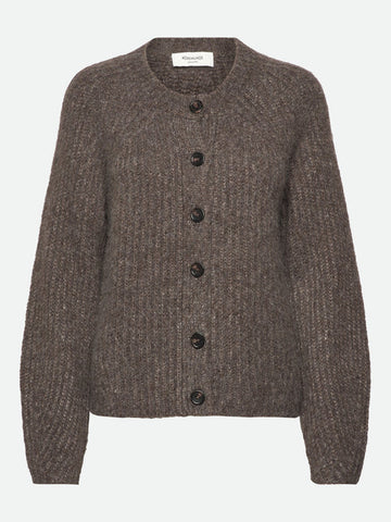 RWTulip Wool Blend LS O-neck Rib Knit Cardigan