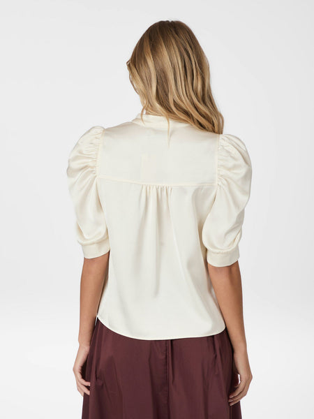 ROELLA HEAVY SATEEN BLOUSE Pearl