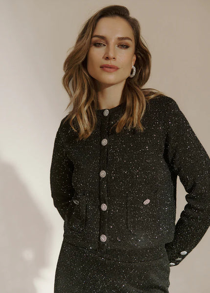 RWVibe LS Short Sequin Knit Jacket