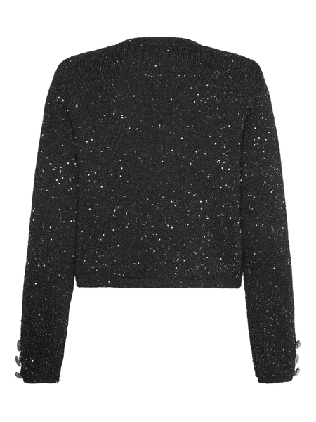 RWVibe LS Short Sequin Knit Jacket