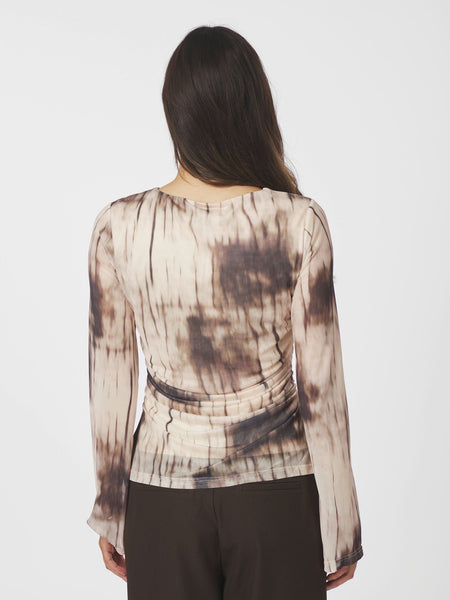 LENIDA FADED MESH BLOUSE