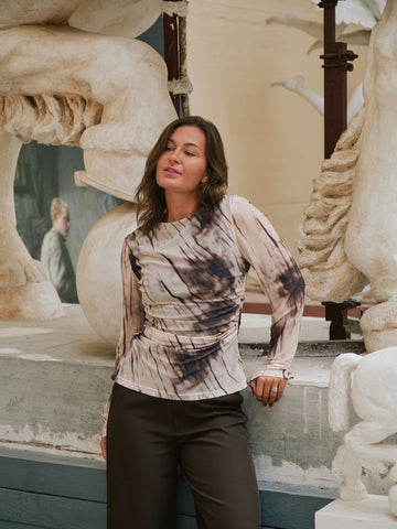 LENIDA FADED MESH BLOUSE