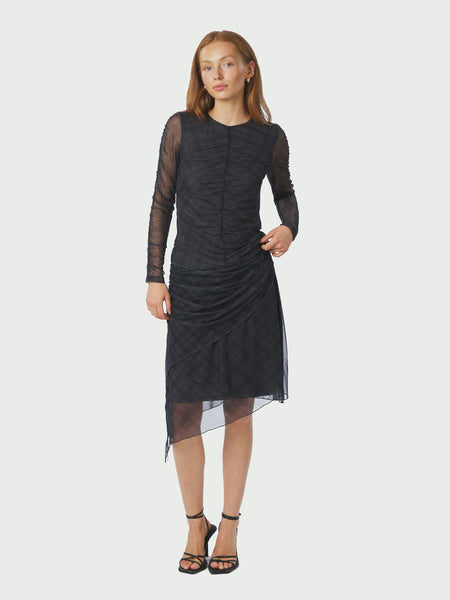 Bea Check Mesh Blouse