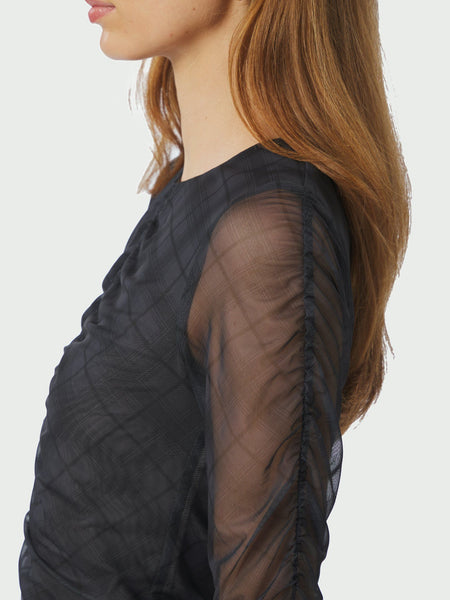 Bea Check Mesh Blouse