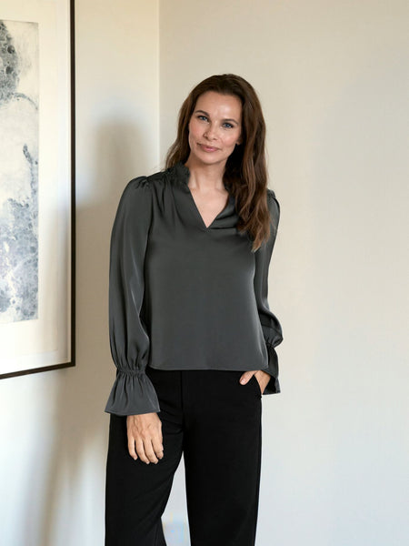 Amara Drapy Satin Blouse