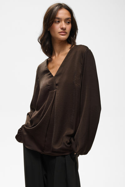 Rinda InWear Blouse- chocolate brown