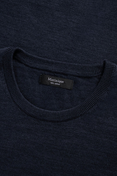 MARGRATE MERINO PULLOVER- Dark Navy