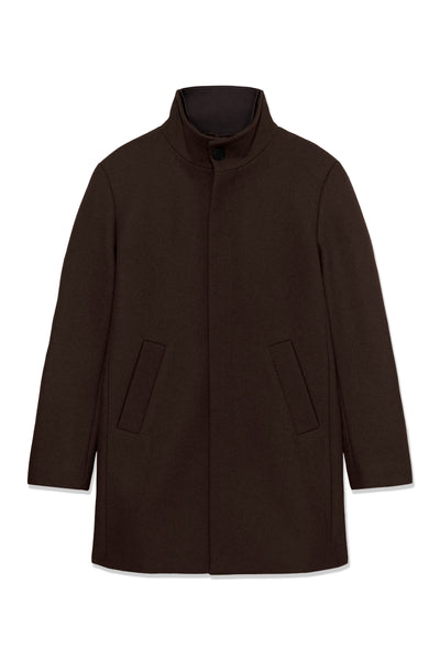 HARVEY WOOL COAT -espresso brown