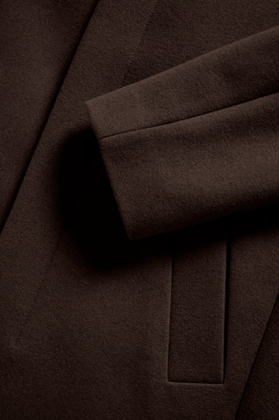 HARVEY WOOL COAT -espresso brown