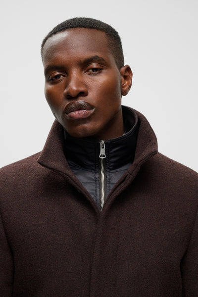 HARVEY WOOL COAT -espresso brown