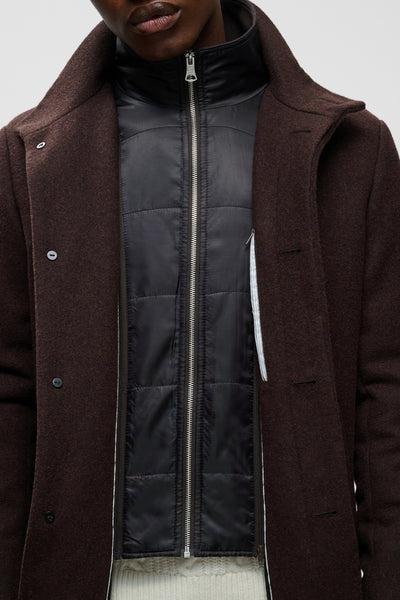 HARVEY WOOL COAT -espresso brown