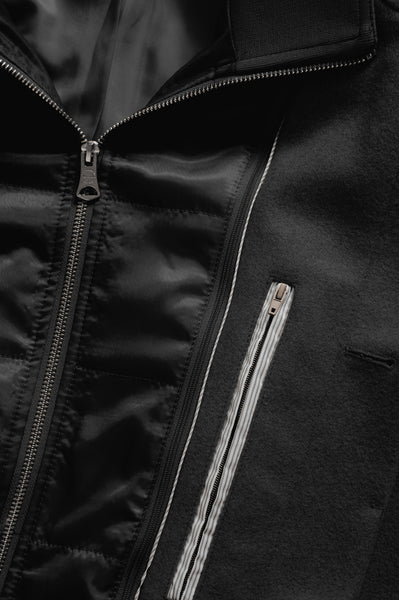HARVEY WOOL COAT -BLACK