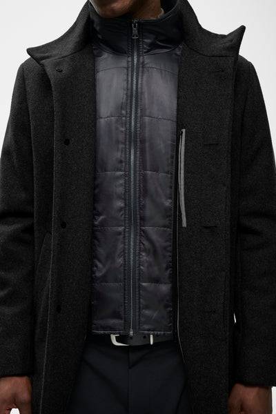 HARVEY WOOL COAT -BLACK