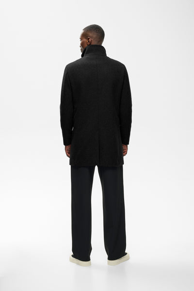 HARVEY WOOL COAT -BLACK