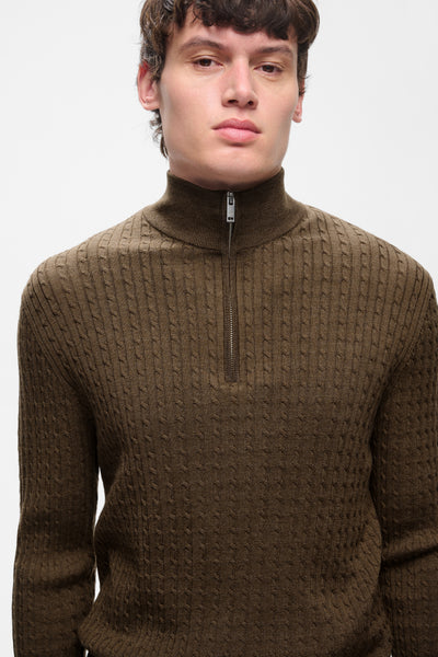 MAMASON MERINO PULLOVER -Sepia melange