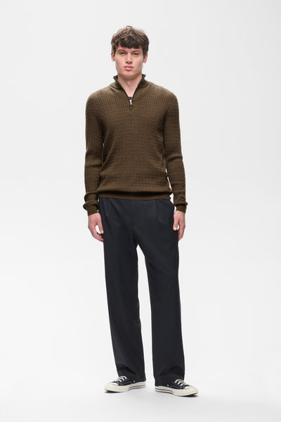 MAMASON MERINO PULLOVER -Sepia melange