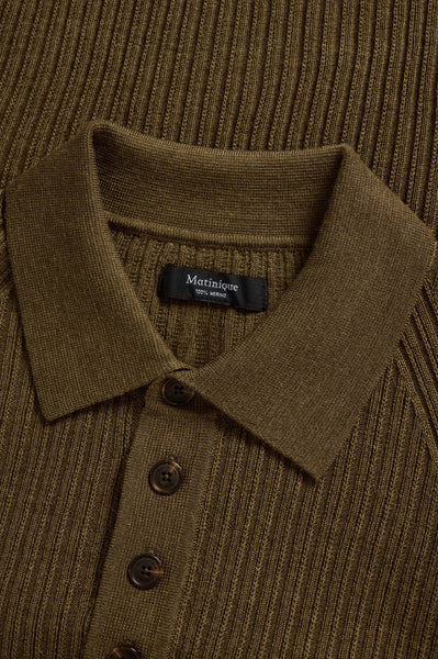 MAKERONE POLOSHIRT- sepia melange