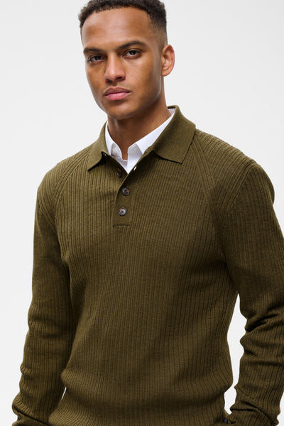 MAKERONE POLOSHIRT- sepia melange
