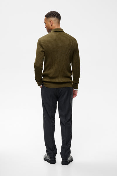 MAKERONE POLOSHIRT- sepia melange