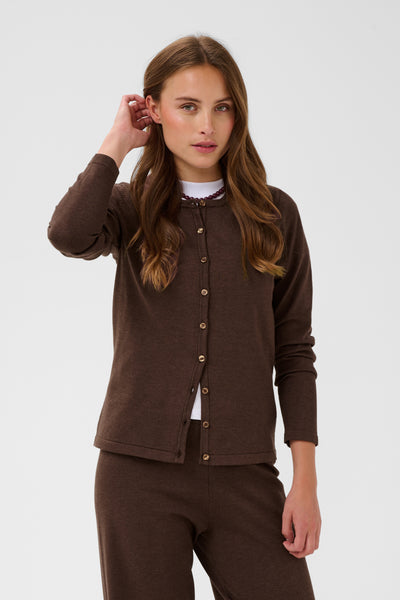 Mila Saint Tropez R-Neck Cardigan -Bracken melange