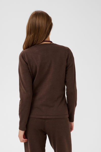 Mila Saint Tropez R-Neck Cardigan -Bracken melange