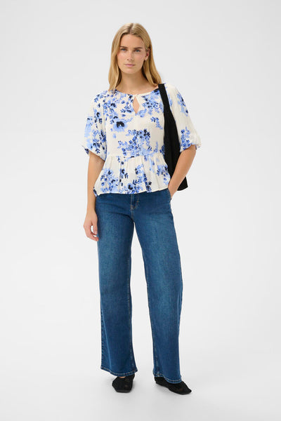 AzeliaPW Blouse Blue Shadow Flower