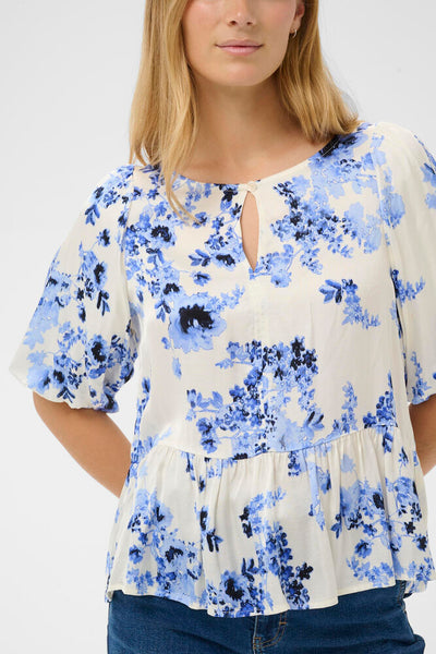 AzeliaPW Blouse Blue Shadow Flower