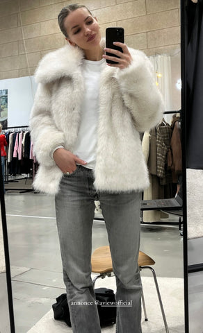 Fur Jacket AV5078 - White/black