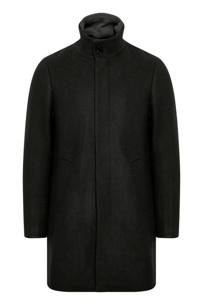 HARVEY WOOL COAT -BLACK