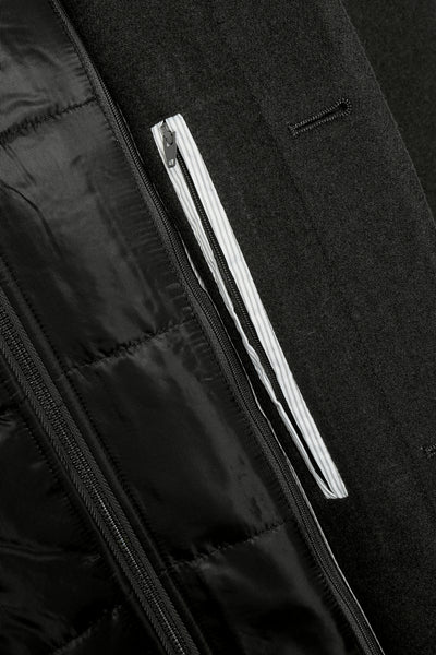 HARVEY WOOL COAT -BLACK