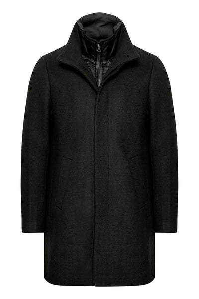 HARVEY WOOL COAT -BLACK