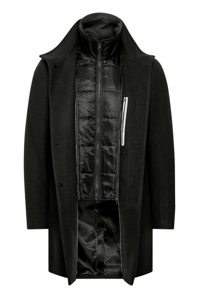 HARVEY WOOL COAT -BLACK