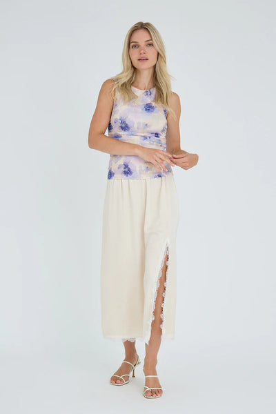 Claudine top AV8050 - Purple/Yellow