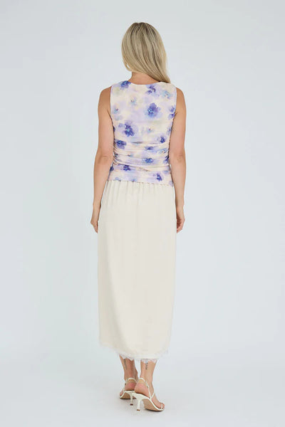 Claudine top AV8050 - Purple/Yellow