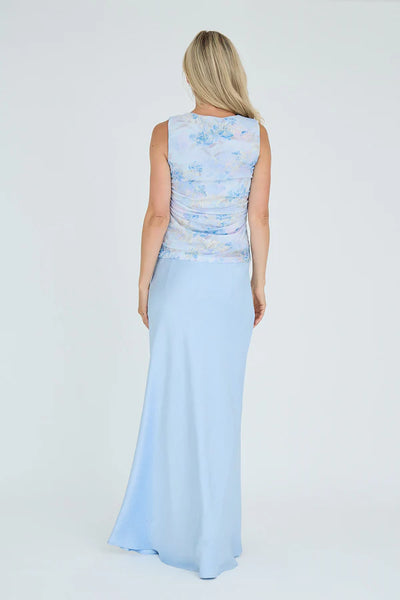 Claudine top AV8050 - Light blue/rose