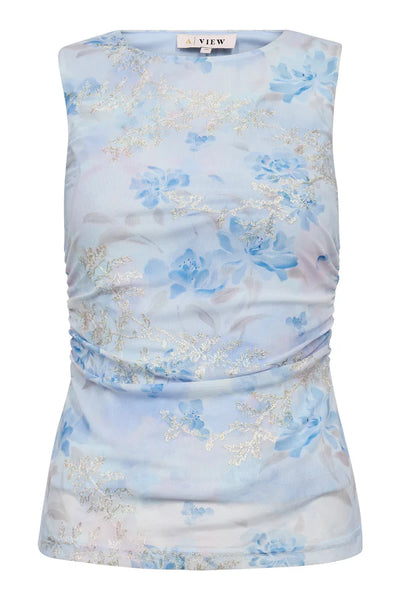 Claudine top AV8050 - Light blue/rose