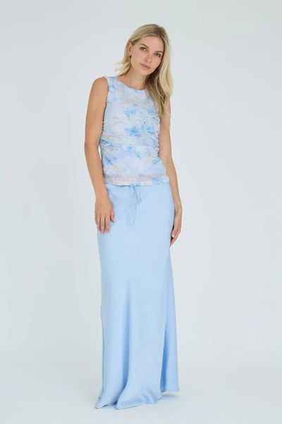 Claudine top AV8050 - Light blue/rose