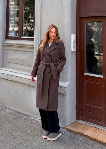Shay Modström coat-Chocolate chip melange