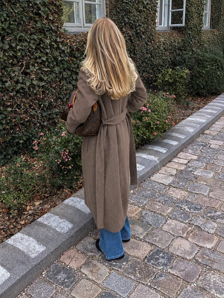 Shay Modström coat-Chocolate chip melange