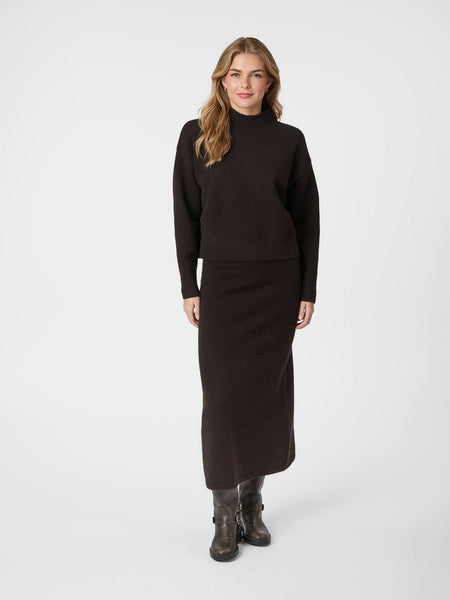 Paulina knit blouse- dark brown